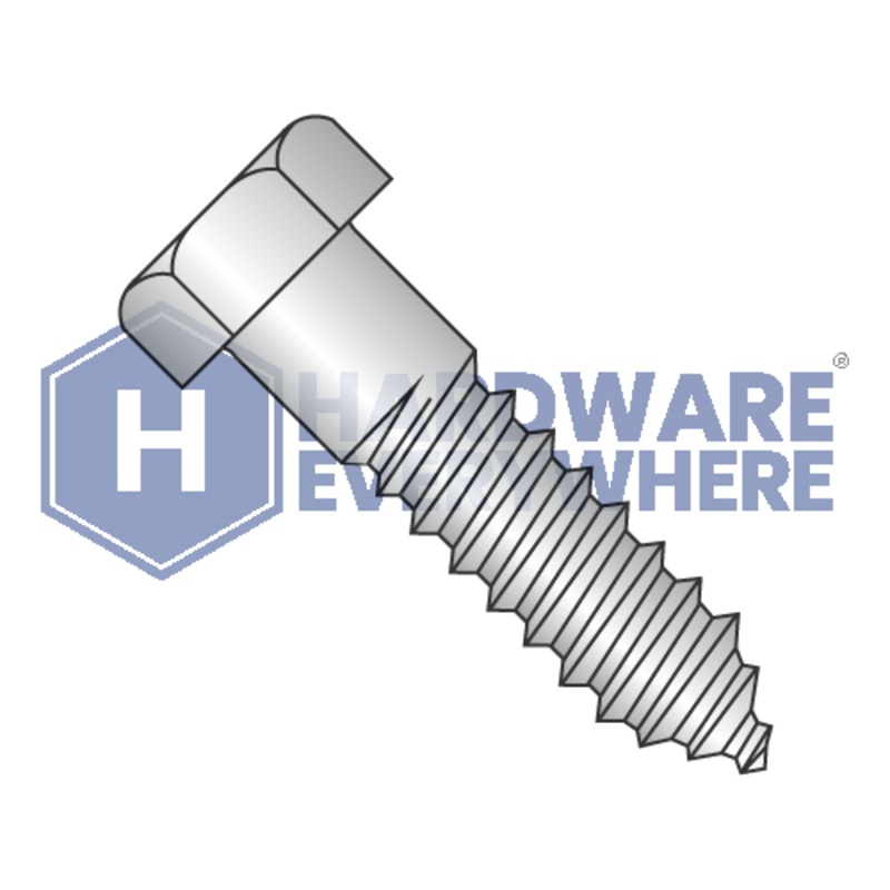 1/4 x 2 LAG SCREWS / Hex Head / 18-8 Stainless / Plain