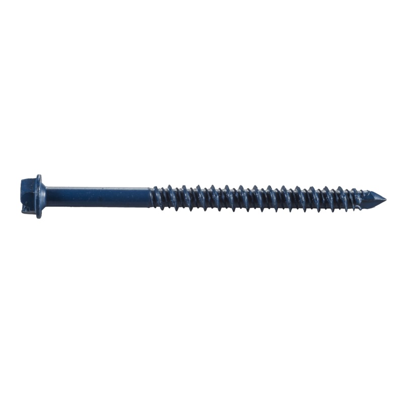 3/16 x 1-1/4 Aerosmith Blue-Coated Concrete Screws / Hex Slot / Steel / 1000 Hour Coating