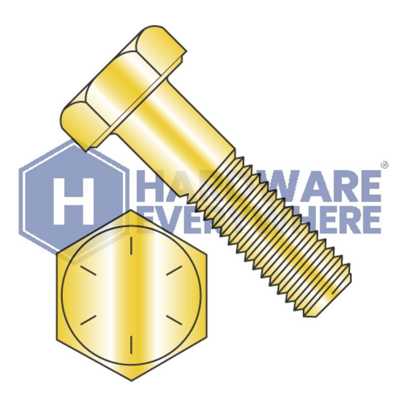 3/8-16 x 2 HEX CAP SCREWS / Grade 8 / Zinc/Yellow