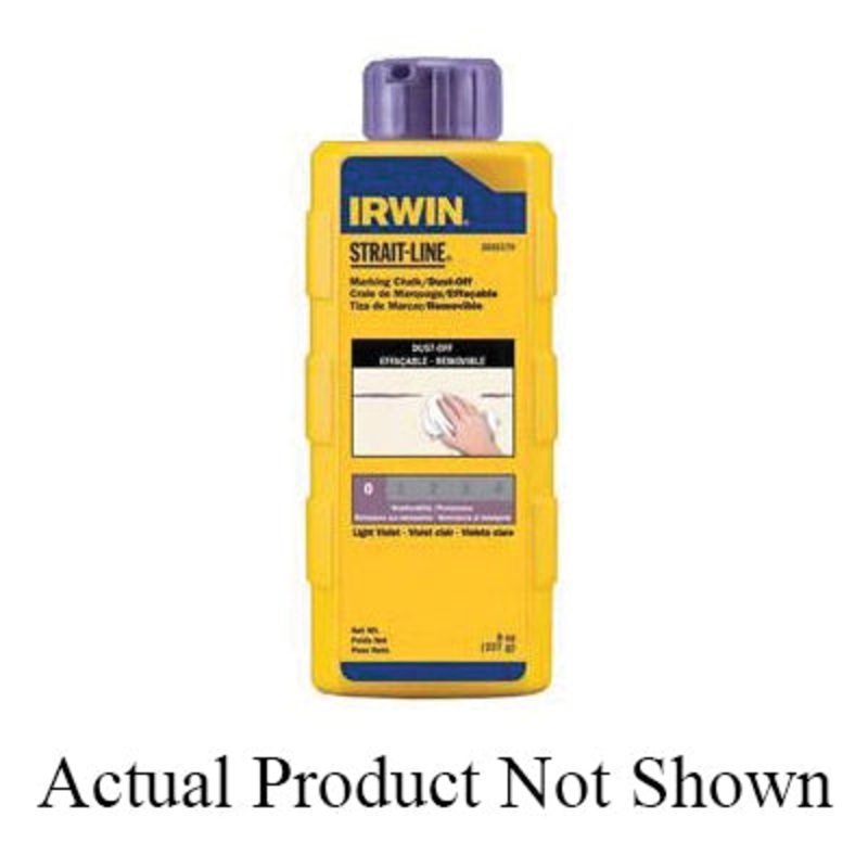 IRWIN STRAIT-LINE 4935426 Dust-Off Marking Chalk, Powder, Light Violet, 6 oz, Bottle