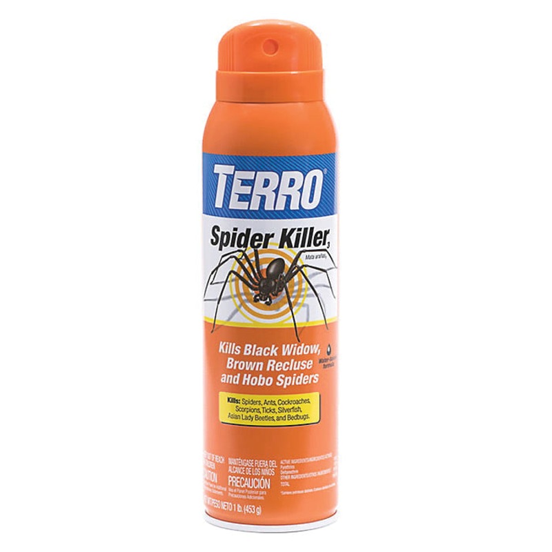 TERRO T2302-6 Spider Killer Spray, Liquid, Fat, Indoor/Outdoor, Sprayer Application, 16 oz, Aerosol Can