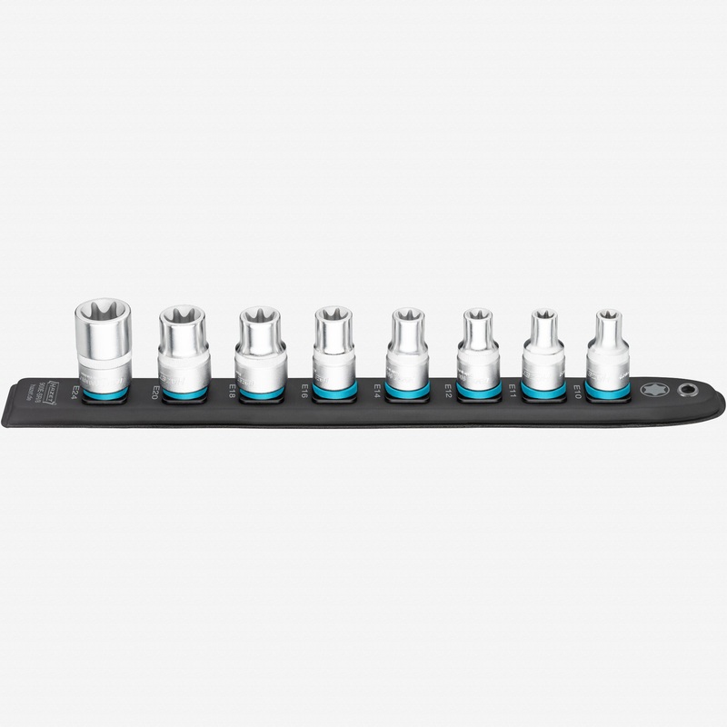 Hazet 900E-SR/8 SmartRail 1/2" External Torx Socket Set, 8 Pieces