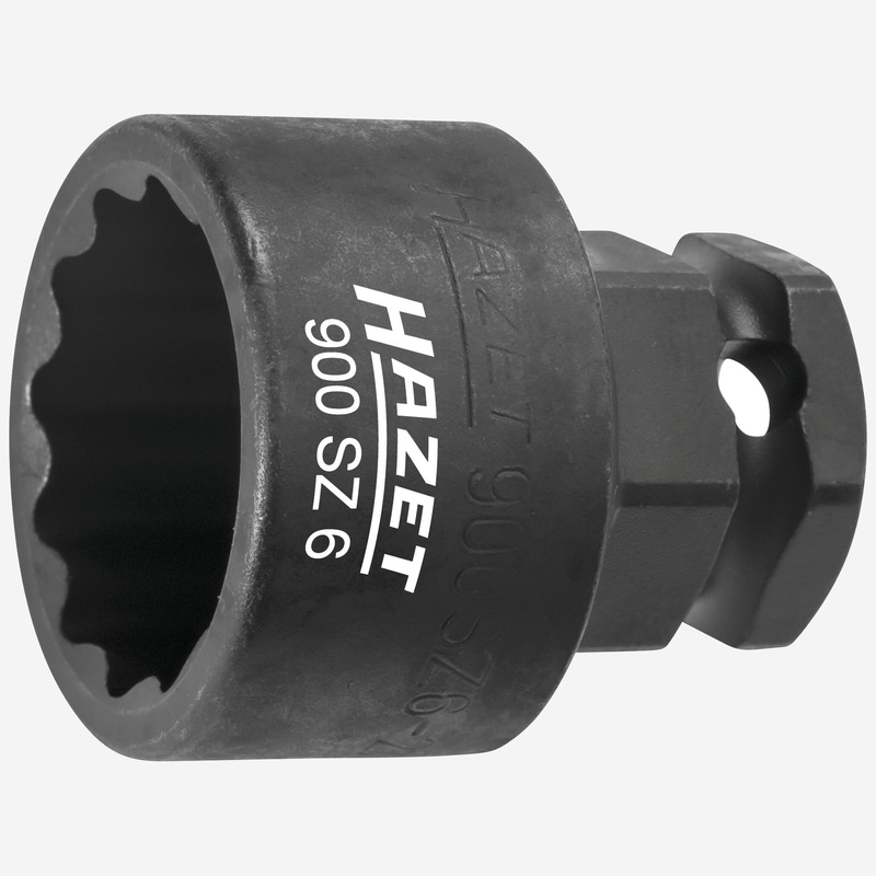 Hazet 900SZ6-19 19 mm Outside Hex Impact Socket, 1/2" Drive, 24 mm Outside Hex Drive, 12 Point