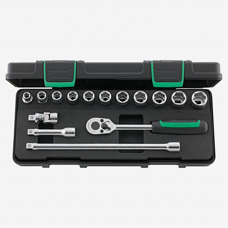 Stahlwille 456/11/4 Socket Set, 3/8" Drive, Metric, 8-19mm, 6-Point, 15 Pieces
