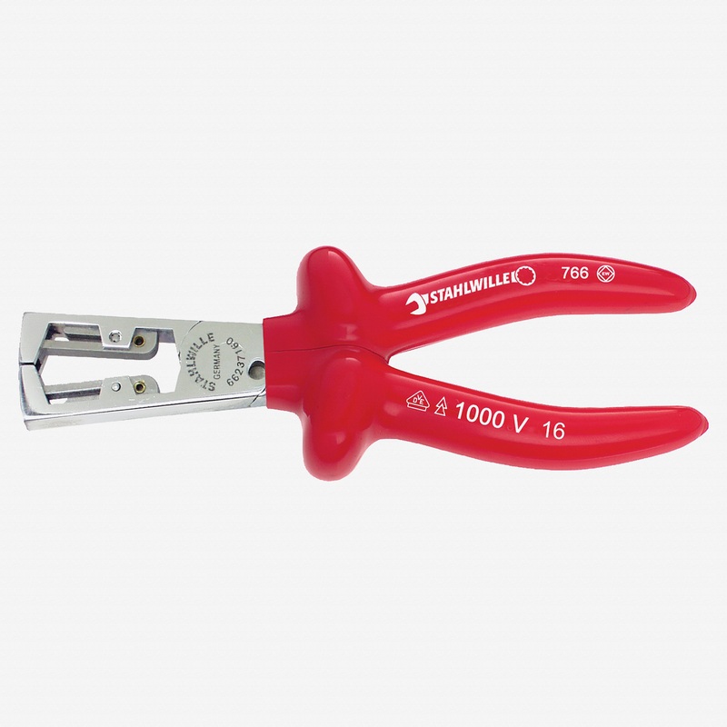 Stahlwille 6623 VDE Wire Stripping Pliers, 160 mm, Dip-Coated Handles