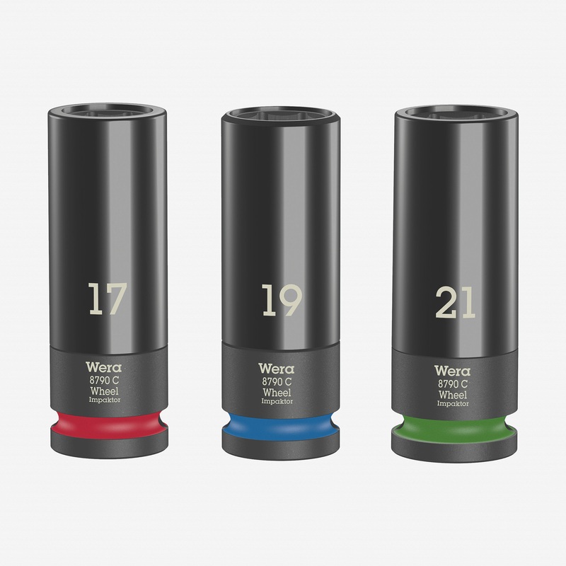Wera 004595 Lug Nut 1/2" Impact Socket Set, with Plastic Sleeve, 3 Pieces