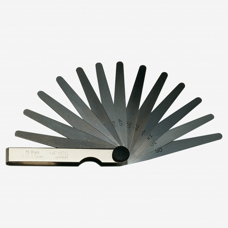 Heyco Feeler Gauges, Metric/SAE, 13 Pieces
