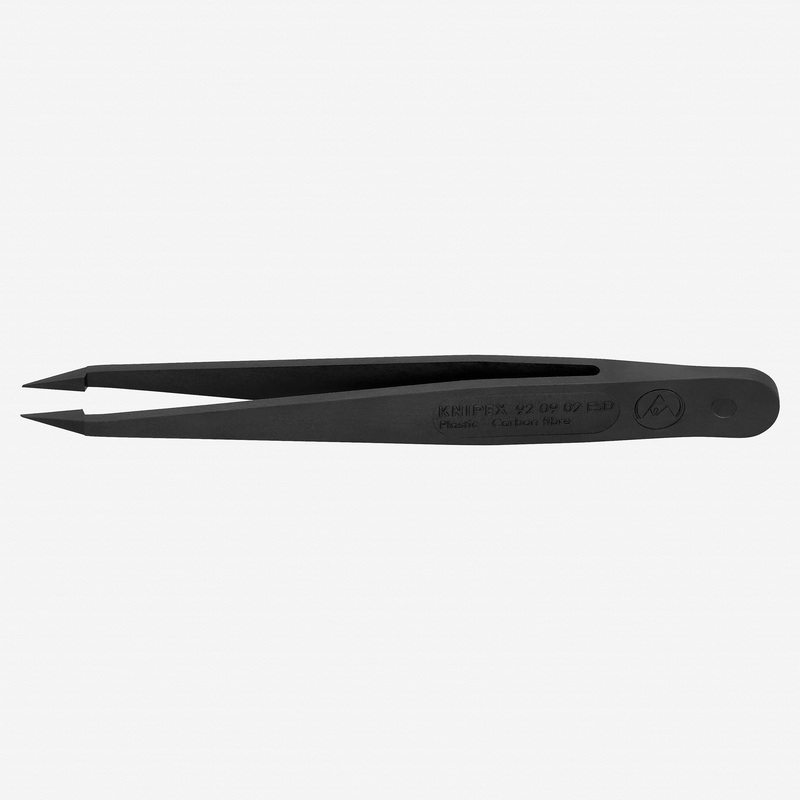 Knipex Plastic Gripping Tweezers, Needle Point Tips, 4.5"
