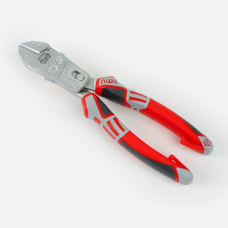 NWS 7" Heavy Duty Lever Side Cutter FantasticoPlus - Matte Chromium - SoftGripp, Tethered Attachment