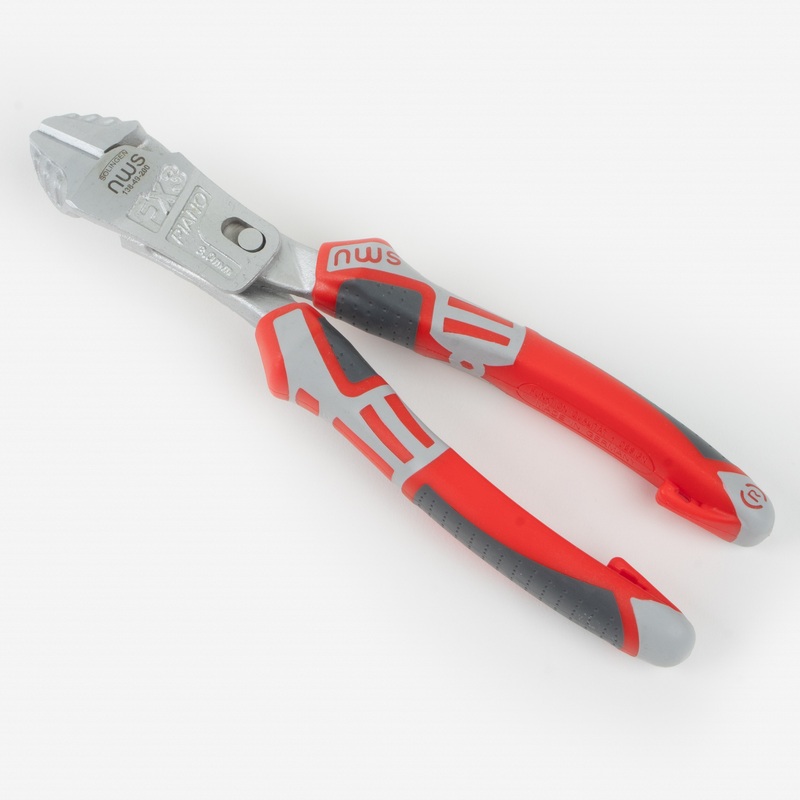 NWS 8" Heavy Duty Lever Side Cutter FantasticoPlus - Matte Chromium - SoftGripp, Tethered Attachment