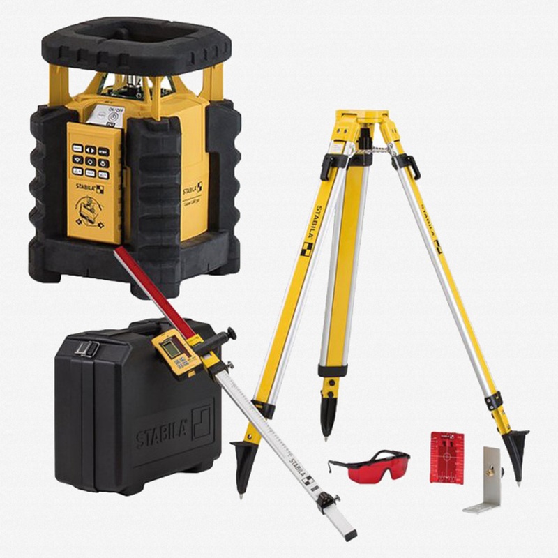 Stabila LAR 350 Dual Slope Rotating Interior/Exterior Laser Kit, 9 Pieces