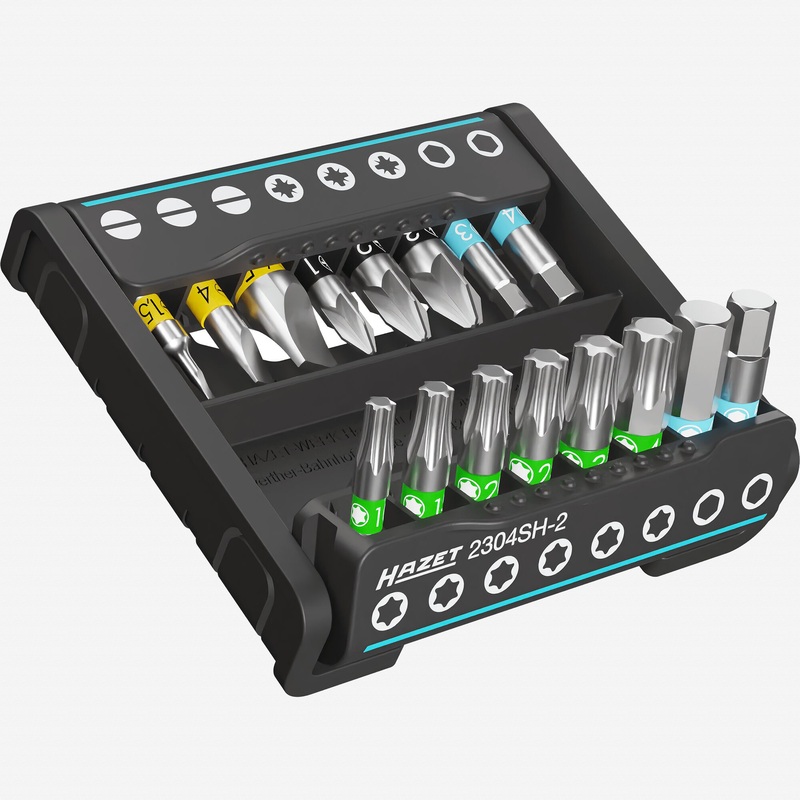 Hazet 2304SH-2 SmartHolder Hex/PZ/Torx/Slotted Bit Set, 16 Pieces