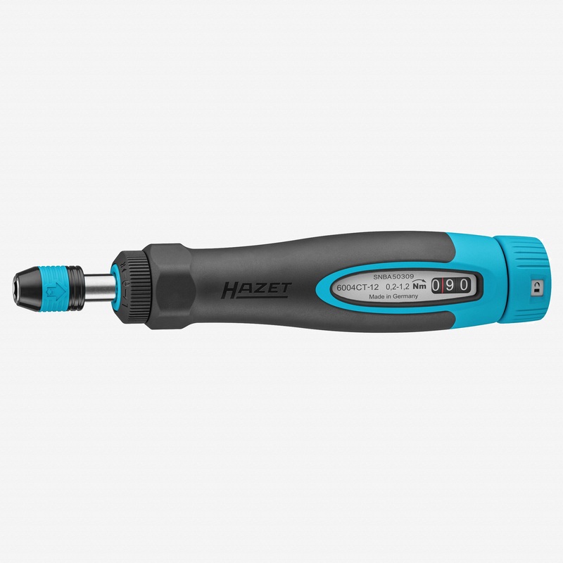 Hazet 6004CT-12 Ratcheting Torque Screwdriver, 1/4" Hex Drive, Reversible, 0.2 - 1.2 Nm