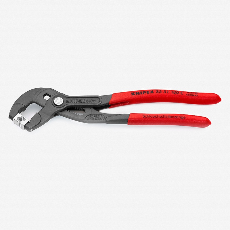 Knipex 7.25" Cobra Hose Clamp Pliers for Click Clamps - Plastic Grip