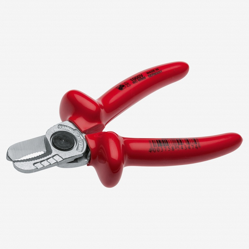 NWS 6.25" Cable Cutter 1000V - Matte Chromium - Plastic Grip