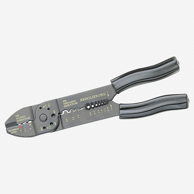 NWS 9.25" Crimping Pliers for Terminals - TitanFinish - Plastic Grip