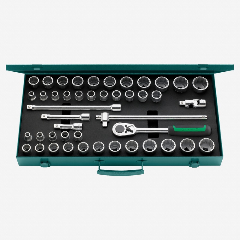 Stahlwille 50ma/39/6N Socket Set, 1/2" Drive, Metric and SAE, 12-Point, 45 Pieces