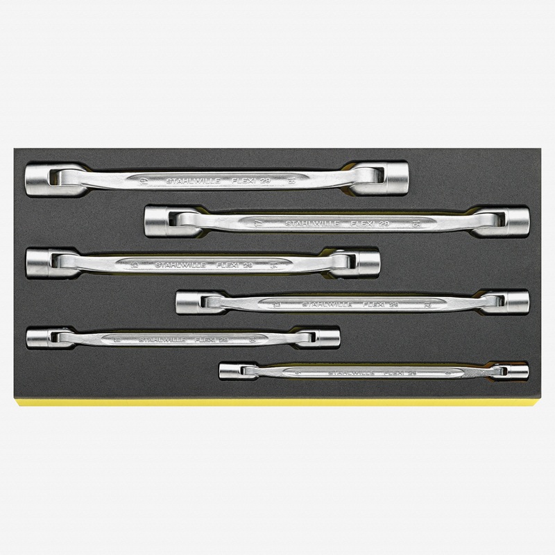 Stahlwille TCS 29/6, 8x9-18x19 mm Flexi-joint Spanner 6 pcs. in TCS inlay