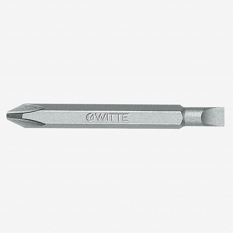 Witte Pro Double-ended Slotted/Phillips Bit, #3 + 1.0 x 6.0 x 60mm