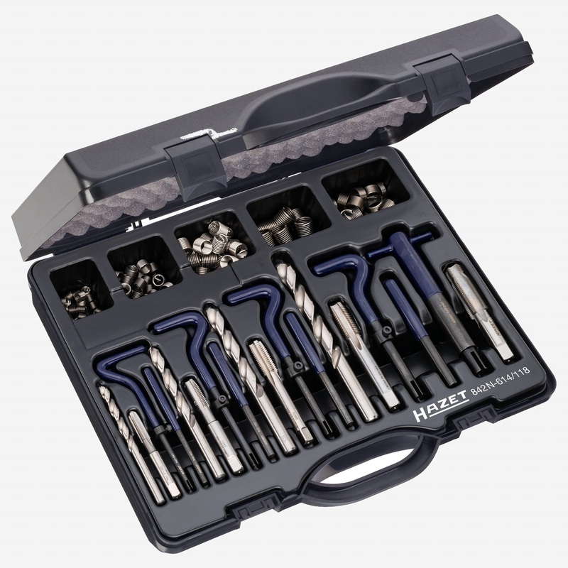 Hazet 842N-614/118 Thread Repair Tool Set, M6 - M14, 118 Pieces