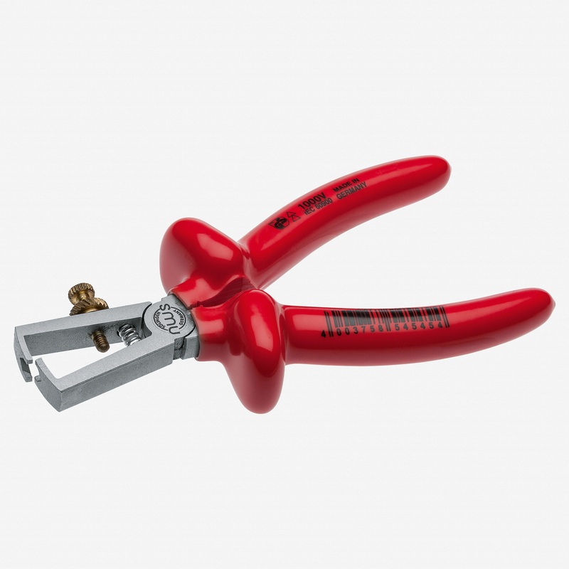 NWS 6.25" Wire Stripping Pliers 1000V - Matte Chromium - Plastic Grip