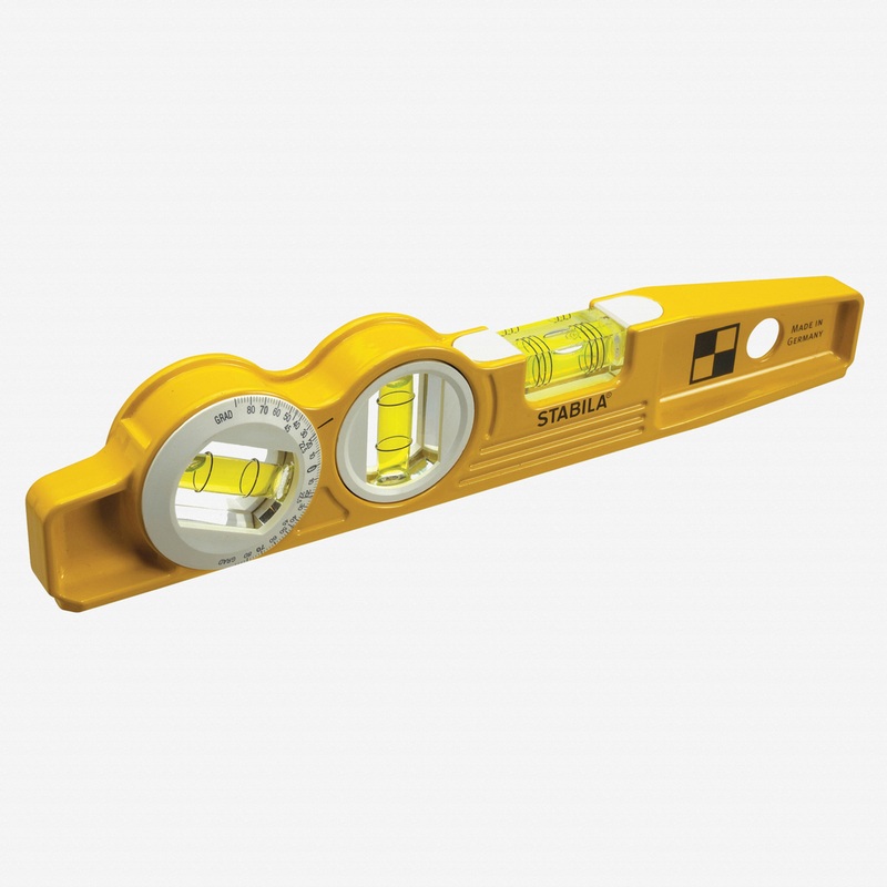 Stabila Type 81SMW360 Die Cast Magnetic Torpedo Level with Protractor Vial and V-groove, 10"