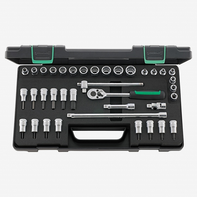 Stahlwille 45/49/32/5TX Socket Set, 3/8" Drive, Metric, 8-19mm, 12-Point, 37 pieces