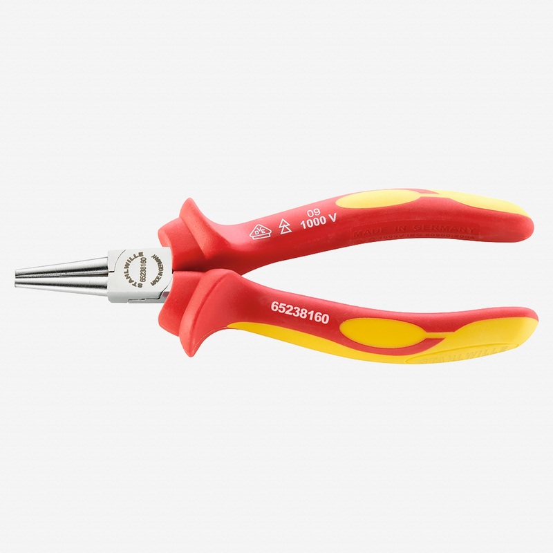 Stahlwille 6523 VDE round nose pliers, short, 160 mm