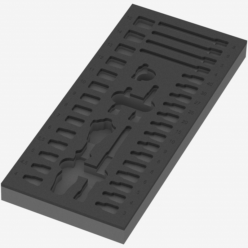 Wera 137320 Foam Insert 8000 A Zyklop 1/4" Ratchet Set 1, Empty