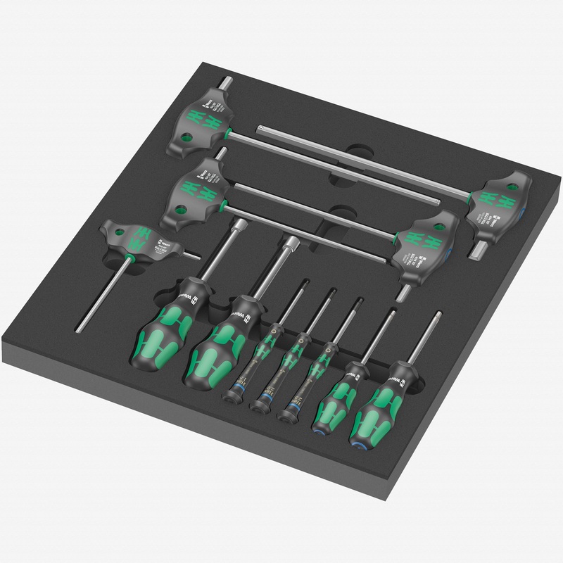 Wera 150104 Foam Insert Hex Screwdriver Set 1, 12 Pieces