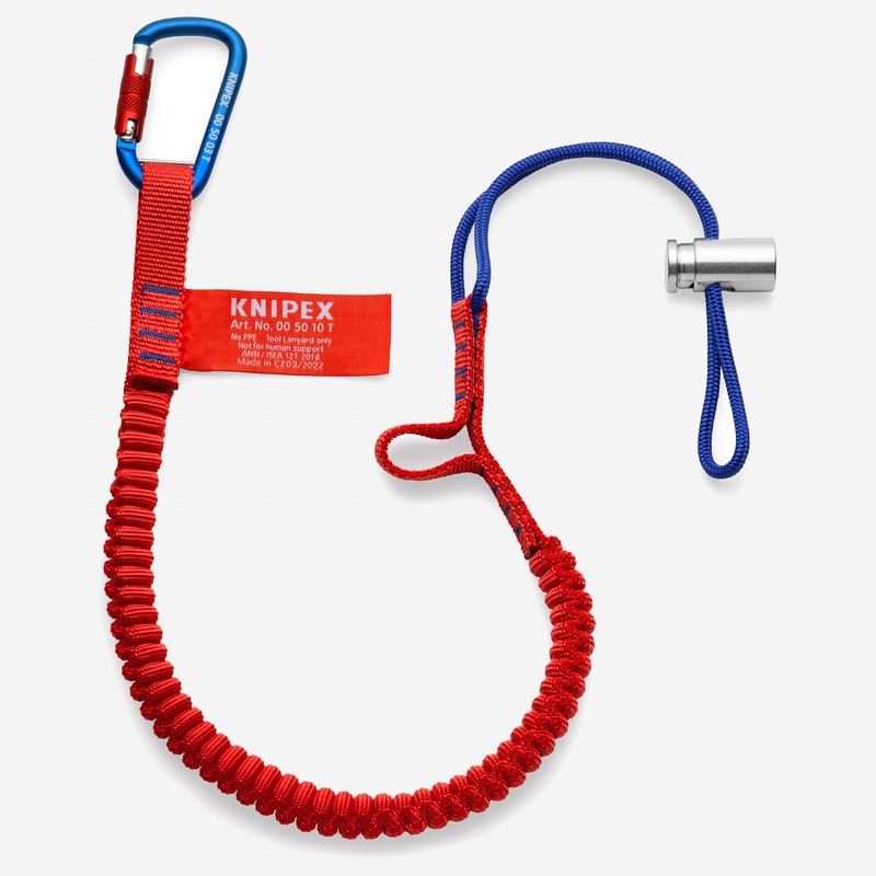 Knipex Tool Tethering 38" Lanyard with Captive Eye Carabiner, Limit 13 lbs.