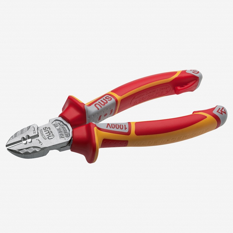 NWS 6.25" Electrician's Side Cutter VDE/1000V - SoftGripp, Tethered Attachment