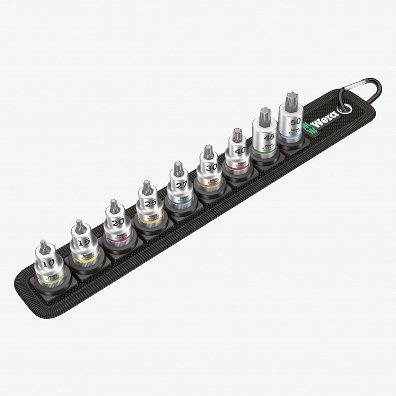Wera 003972 Belt 3 Zyklop 3/8" Drive Torx Bit Socket Set with Holding Function
