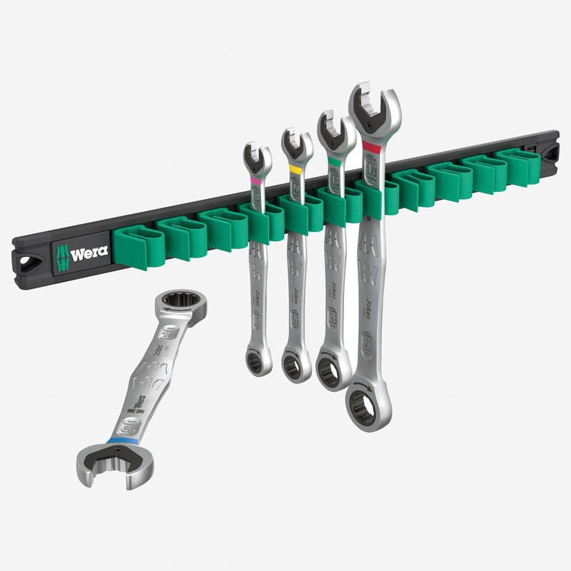 Wera 020015 9631 Magnetic Rail 6000 Joker 2 Ring Ratchet Spanner Set, Metric, 5 Pieces