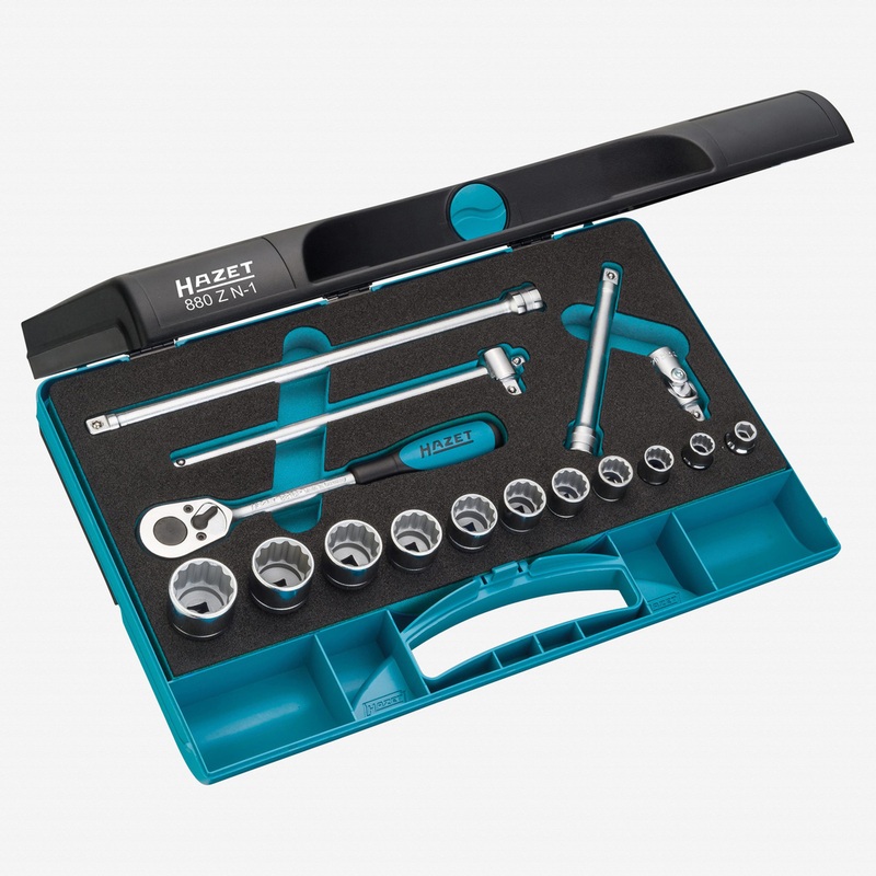 Hazet 880ZN-1 16Pc 12-point 3/8" Metric Socket Set
