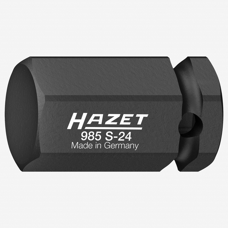 Hazet 985S-24 24 mm Inside Hex Impact Socket, 1/2" Drive, 24 mm Outside Hex Drive, 45 mm