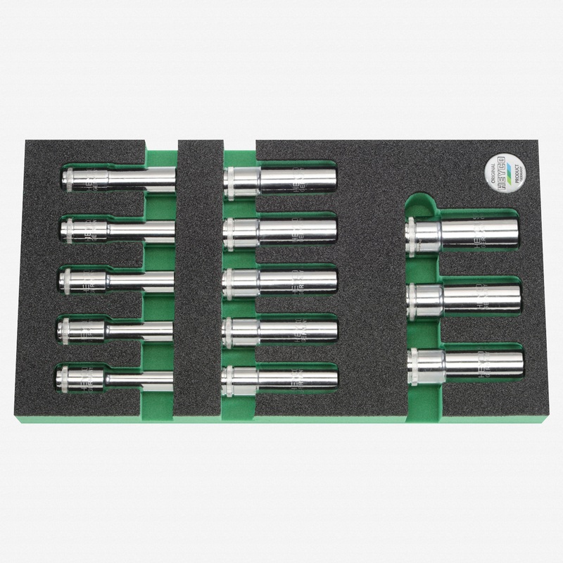 Heyco Extra Deep 1/2" Drive Metric Socket Set, 13 Pieces