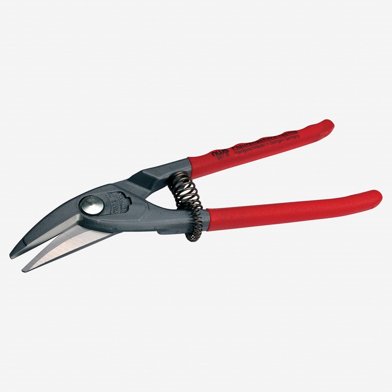 NWS 10" Shape Cutting Punch Tin Snips - Atramentized - Plastic Grip - Left Handed