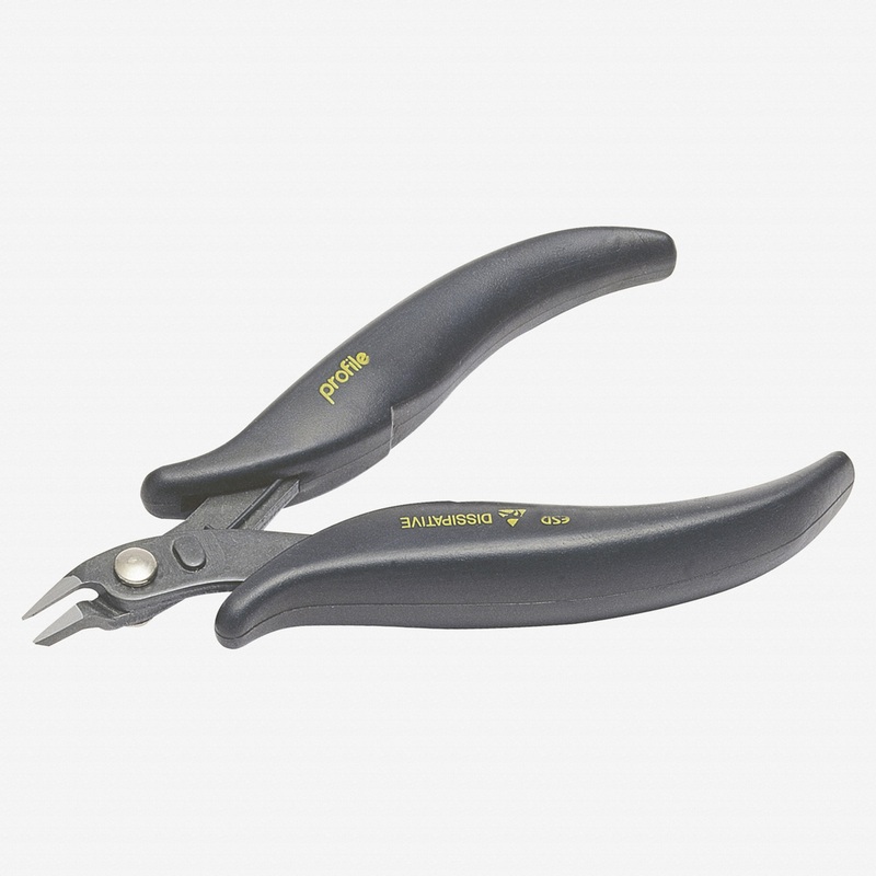 NWS 4.5" ESD Side Cutter - Flush Cut - 21 Degree - SoftGripp