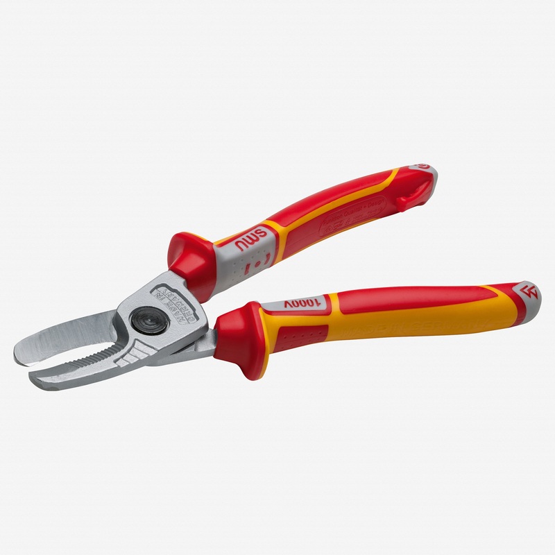 NWS 8.25" Flat Cable Cutter VDE - Matte Chromium - SoftGripp, Tethered Attachment