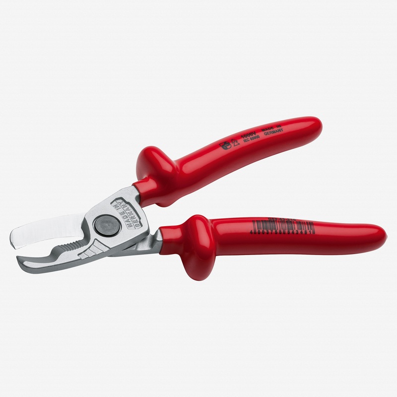 NWS 8.25" Cable Cutter 1000V - Matte Chromium - Plastic Grip