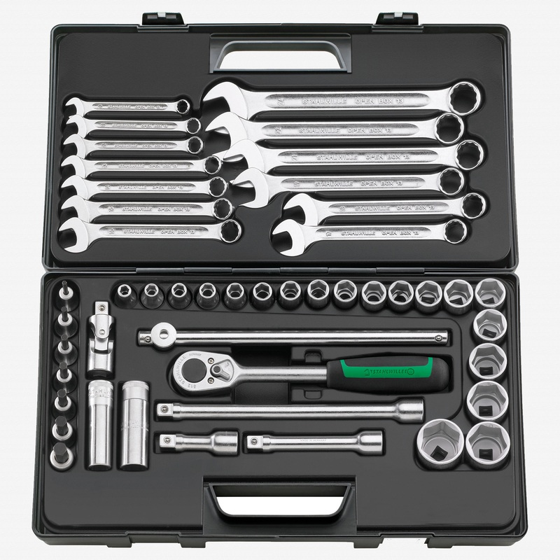 Stahlwille 876 Socket and Wrench Set, 1/2" Drive, Metric, 8 - 34 mm, 6-Point, 47 Pieces