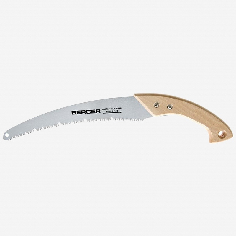Berger 61510 Curved Blade Pruning Saw with Skip Grooves, Wood Handle, 13"