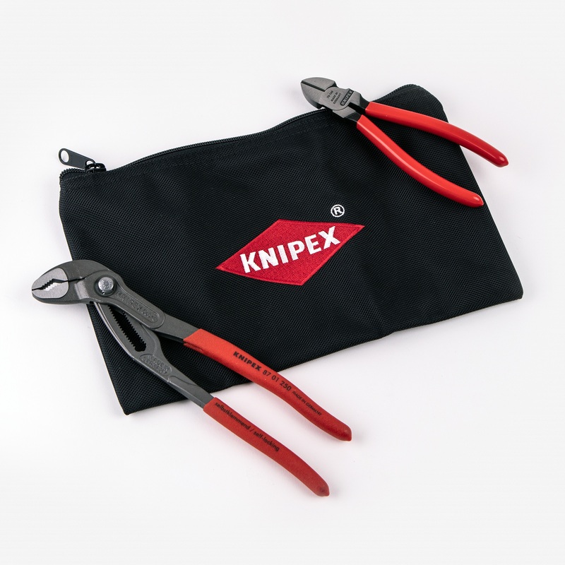 Knipex 10" Cobra / 6.3" Diagonal Cutter Set with Keeper, 3 Pieces