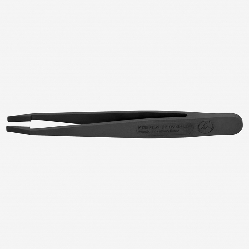 Knipex Plastic Gripping Tweezers, Square Blunt Tips, 4.5"