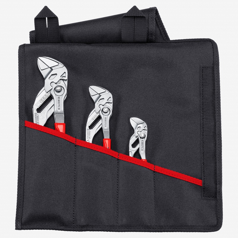Knipex Pliers Wrench Set 2 in Tool Roll, 3 Pieces