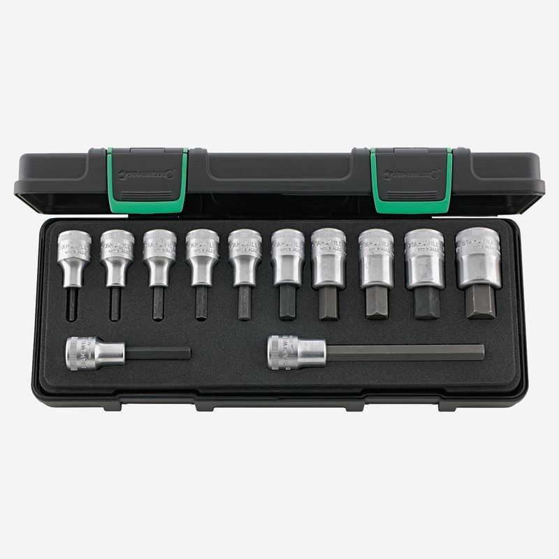 Stahlwille 54/12 1/2" Inside Hex Socket Set, 1/2" Drive, Metric, 4-19mm, 12 Pieces