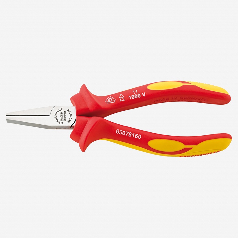 Stahlwille 6507 VDE flat nose pliers, short, 160 mm
