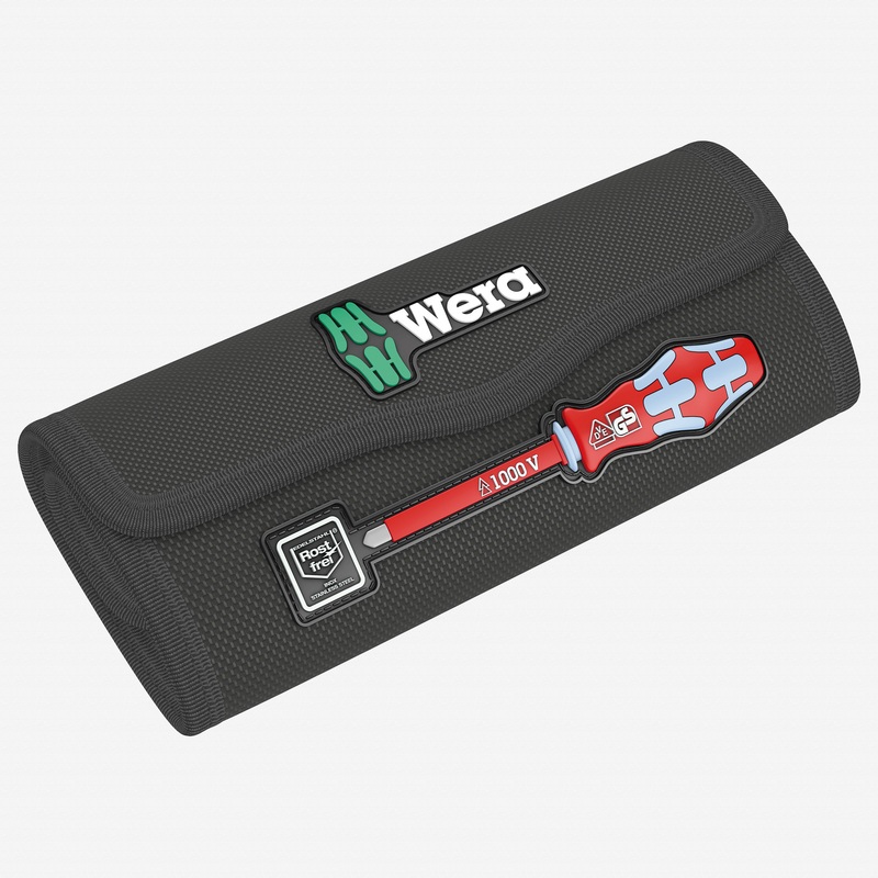 Wera 136540 Textile Case for sets of up to 17 Kraftform Kompakt VDE Stainless Drivers, Empty