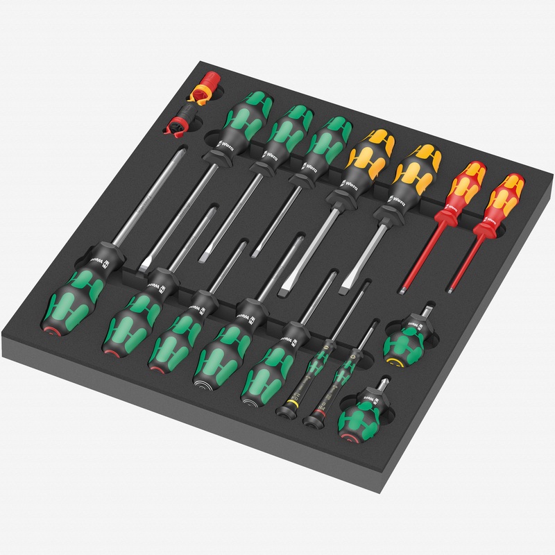 Wera 150101 Foam Insert Screwdriver Set 1, 18 Pieces